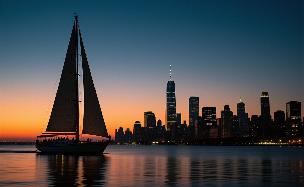 Sunset Sail and Night Skyline